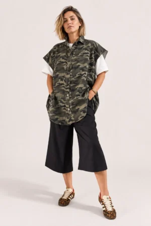 Veste femme sans manches camouflage