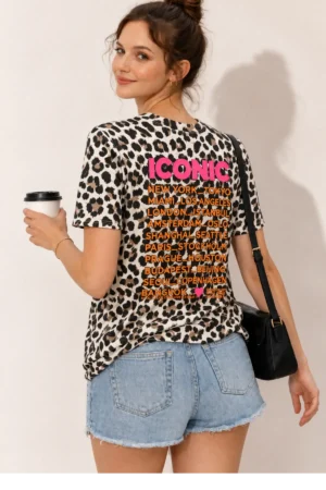 T-shirt femme imprimé léopard ICONIC