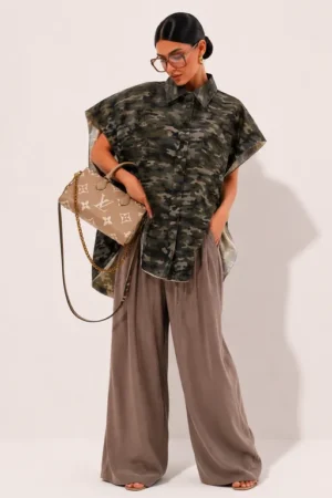 Veste femme sans manches camouflage