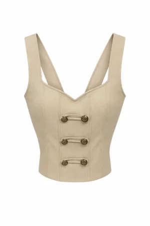 Top corset écru style officier