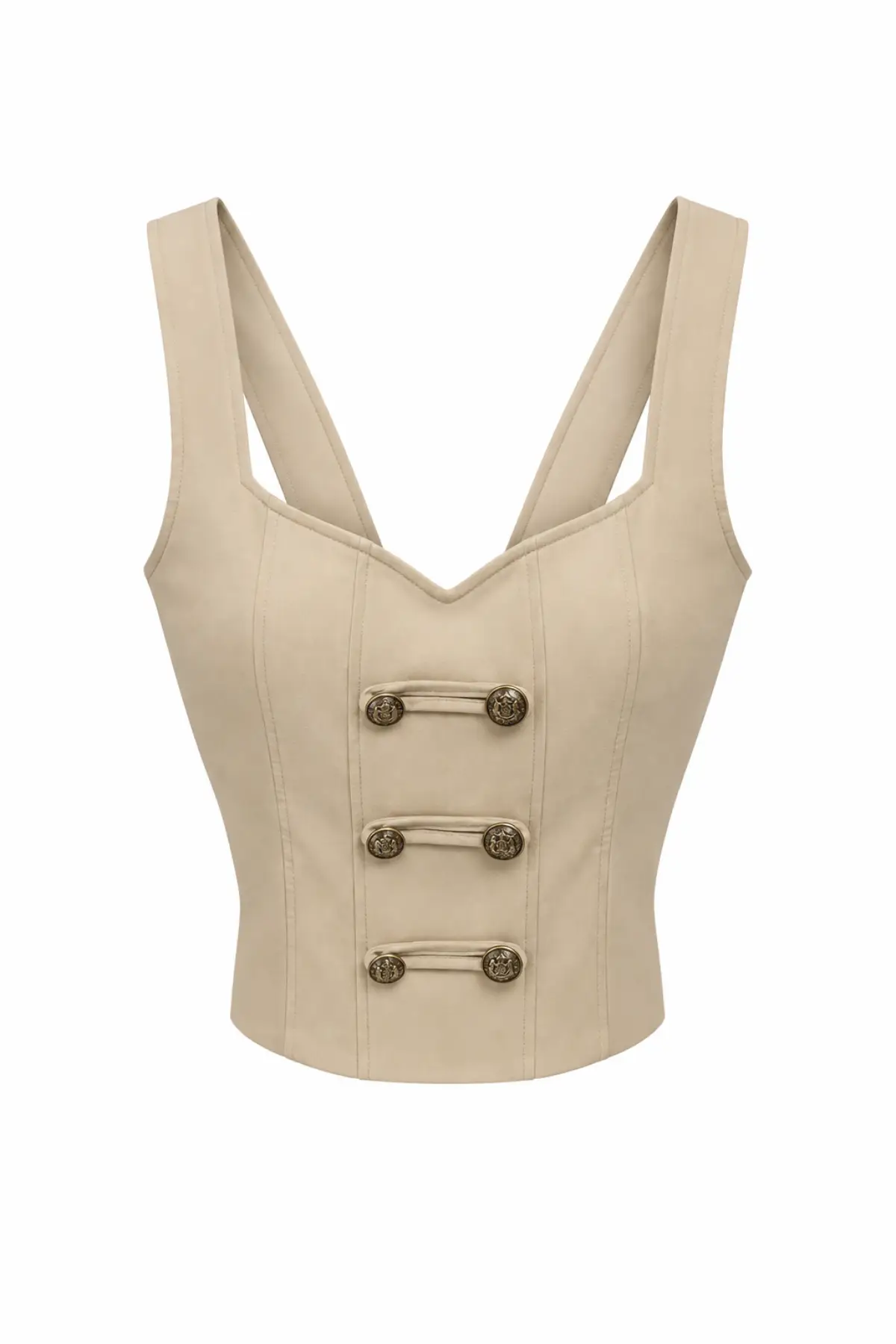 Top corset écru style officier