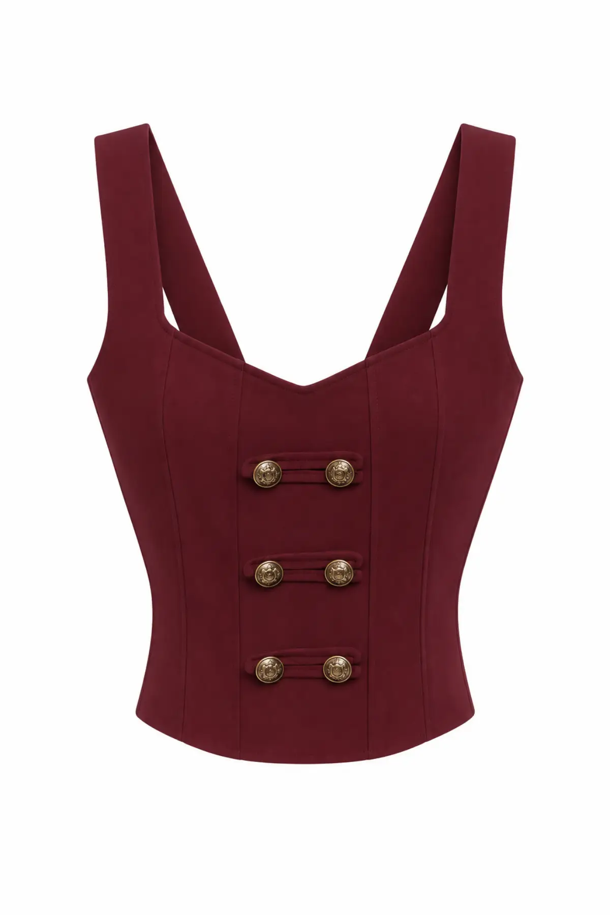 Top corset bordeaux style officier