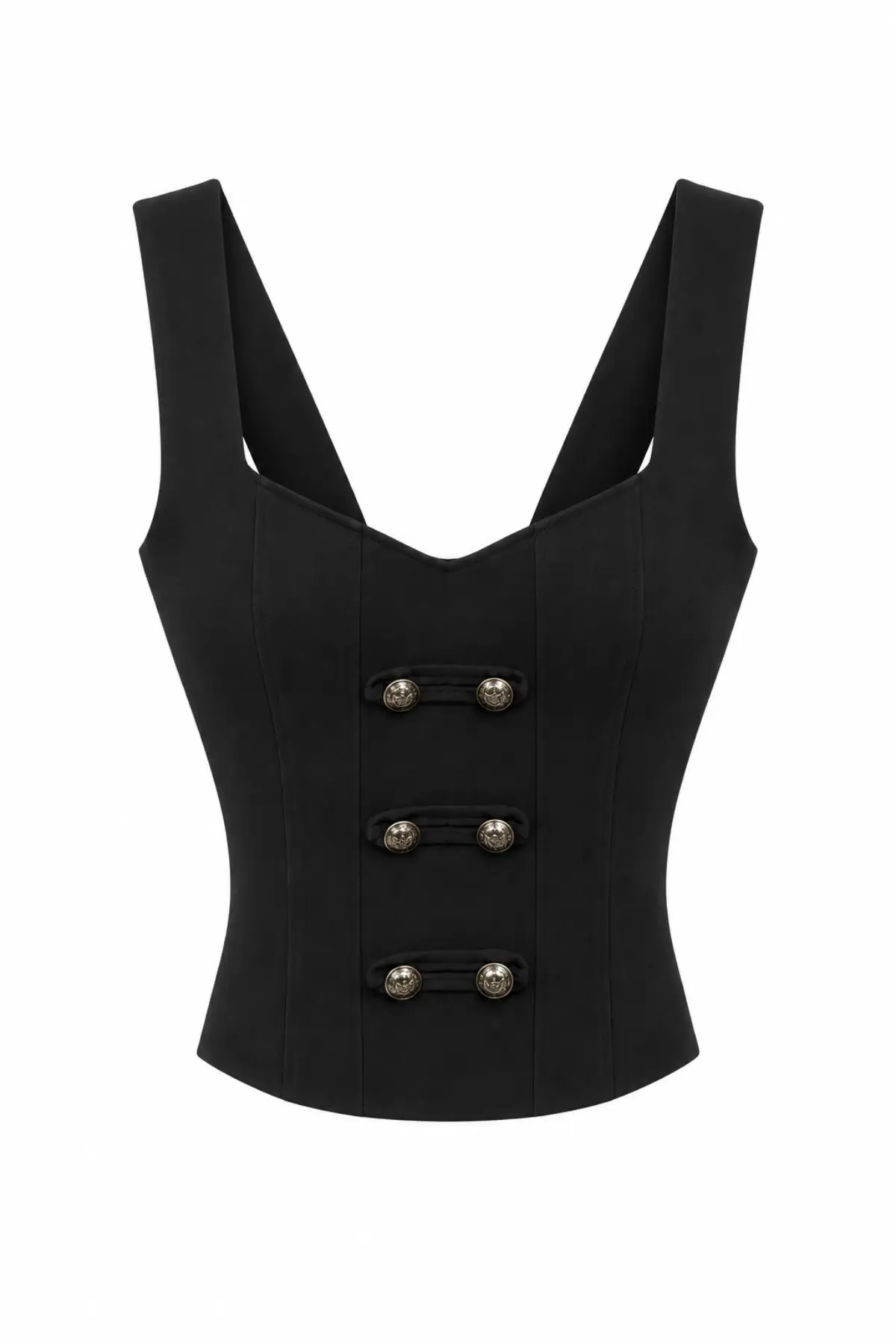 Top corset noir style officier
