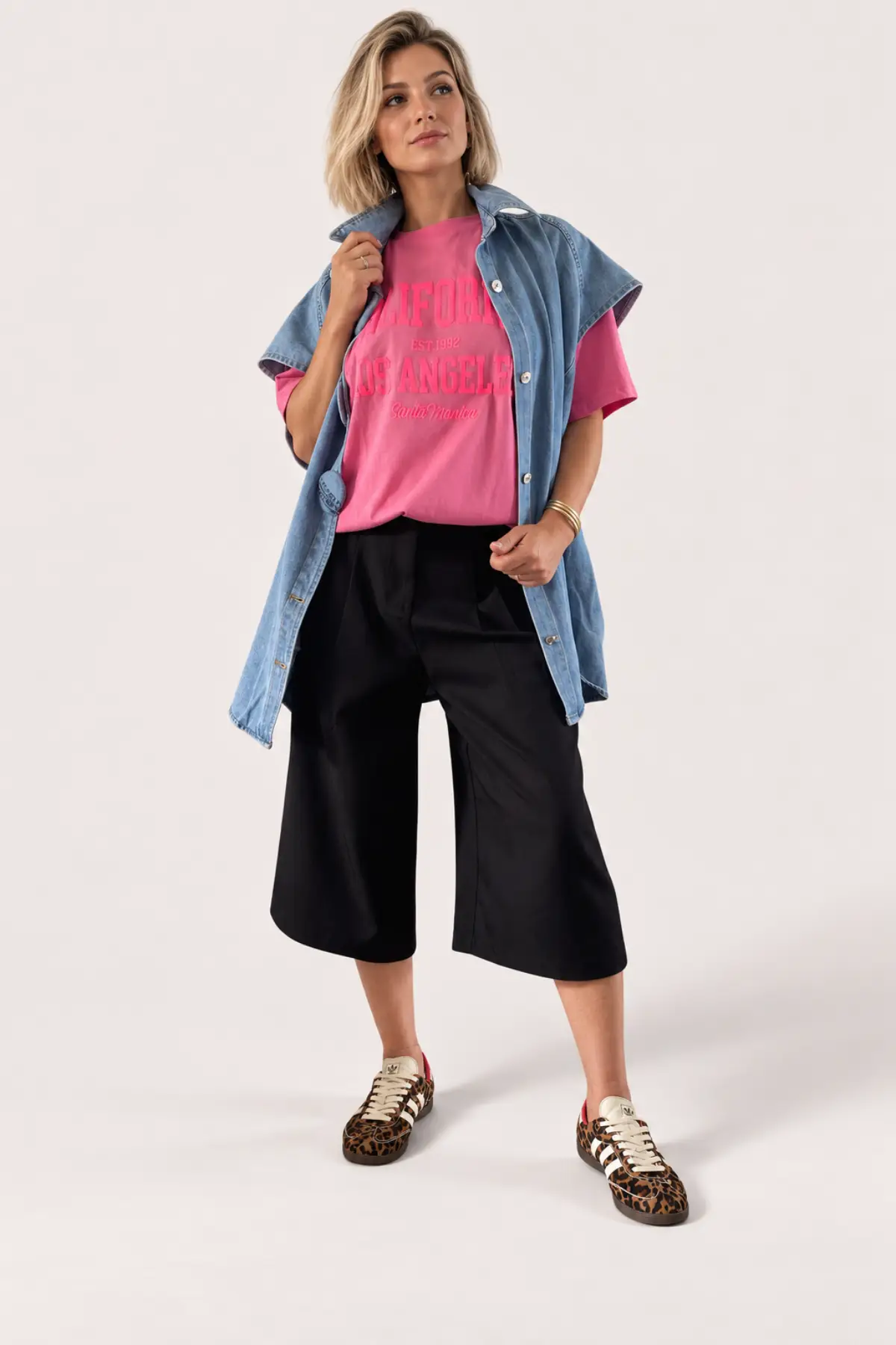 Veste femme sans manches en jean oversize – Image 2