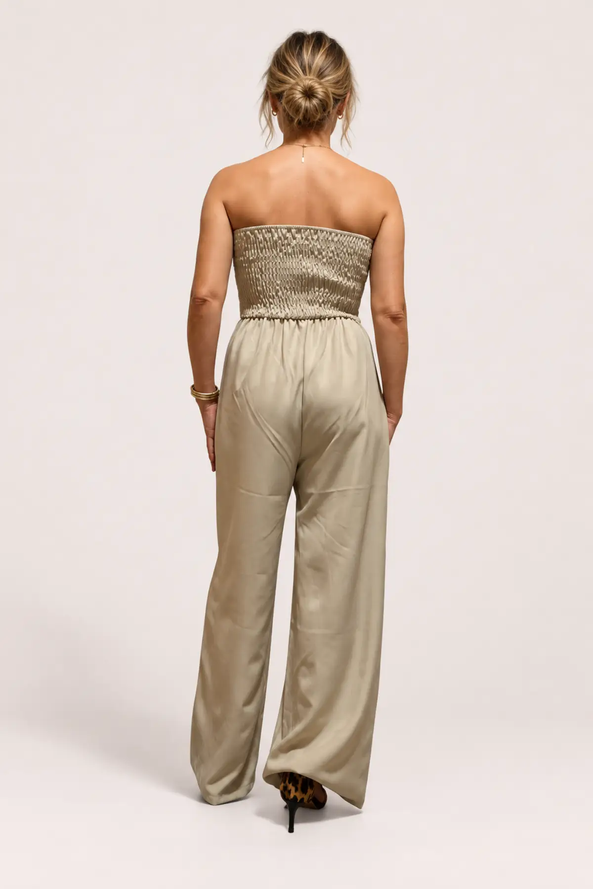 Combinaison pantalon large beige style officier – Image 3