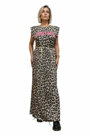 Robe longue léopard GOOD KARMA CLUB à ceinture corde