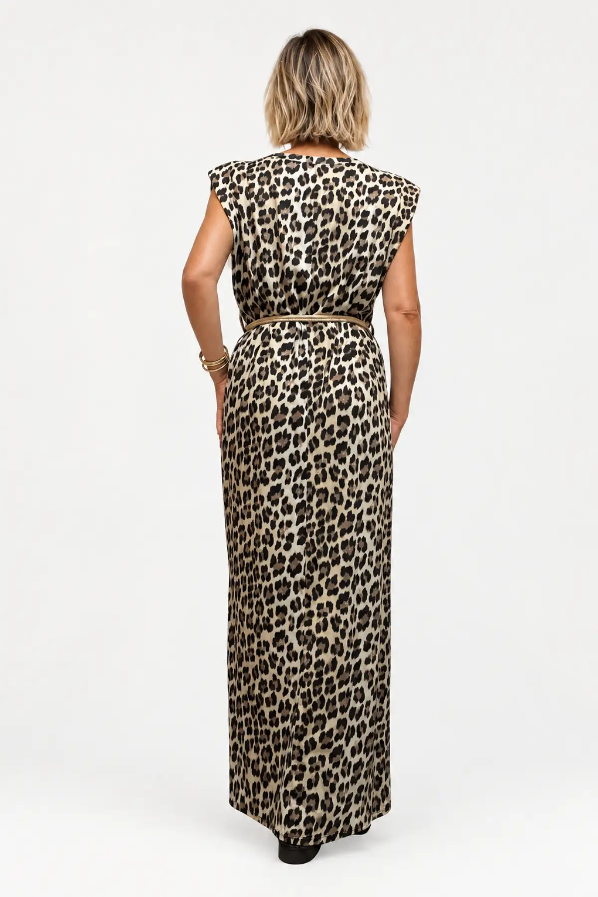 Robe longue léopard GOOD KARMA CLUB à ceinture corde – Image 3