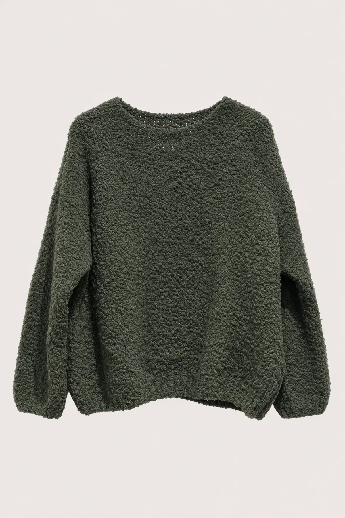 Pull kaki effet bouclette ICONIC léopard – Image 2